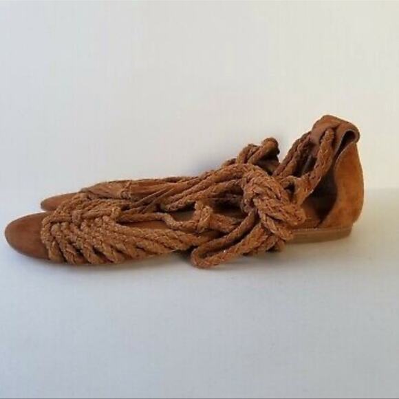 Joie Falk Suede Lace-Up Brown Sandals Size 7 - Picture 3 of 7